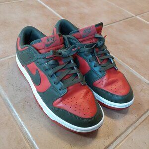 Size 8.5 Nike Dunk Low Cargo Khaki Mystic Red Sneakers DV0833-600